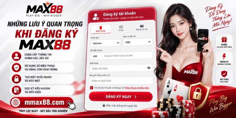 Những lưu ý quan trọng khi đăng ký MAX88
