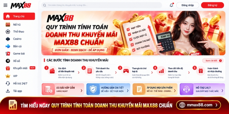 Quy trình tính toán doanh thu khuyến mãi MAX88 chuẩn